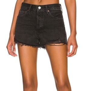 NWT Agolde Parker Denim Short black grey distressed